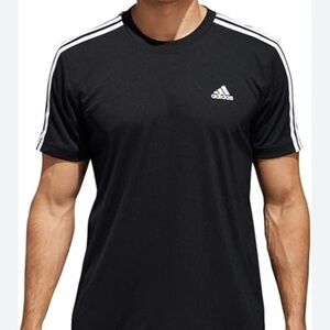 Adidas Black Short Sleeve Tee Classic Athletic Wear